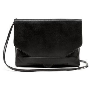 Banana Republic ENVELOPE Convertible Clutch / Crossbody Leather Bag Black